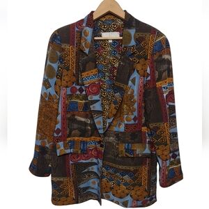 Vintage Blazer 80s Platinum by Dorothy Schoelen Blazer Size Medium